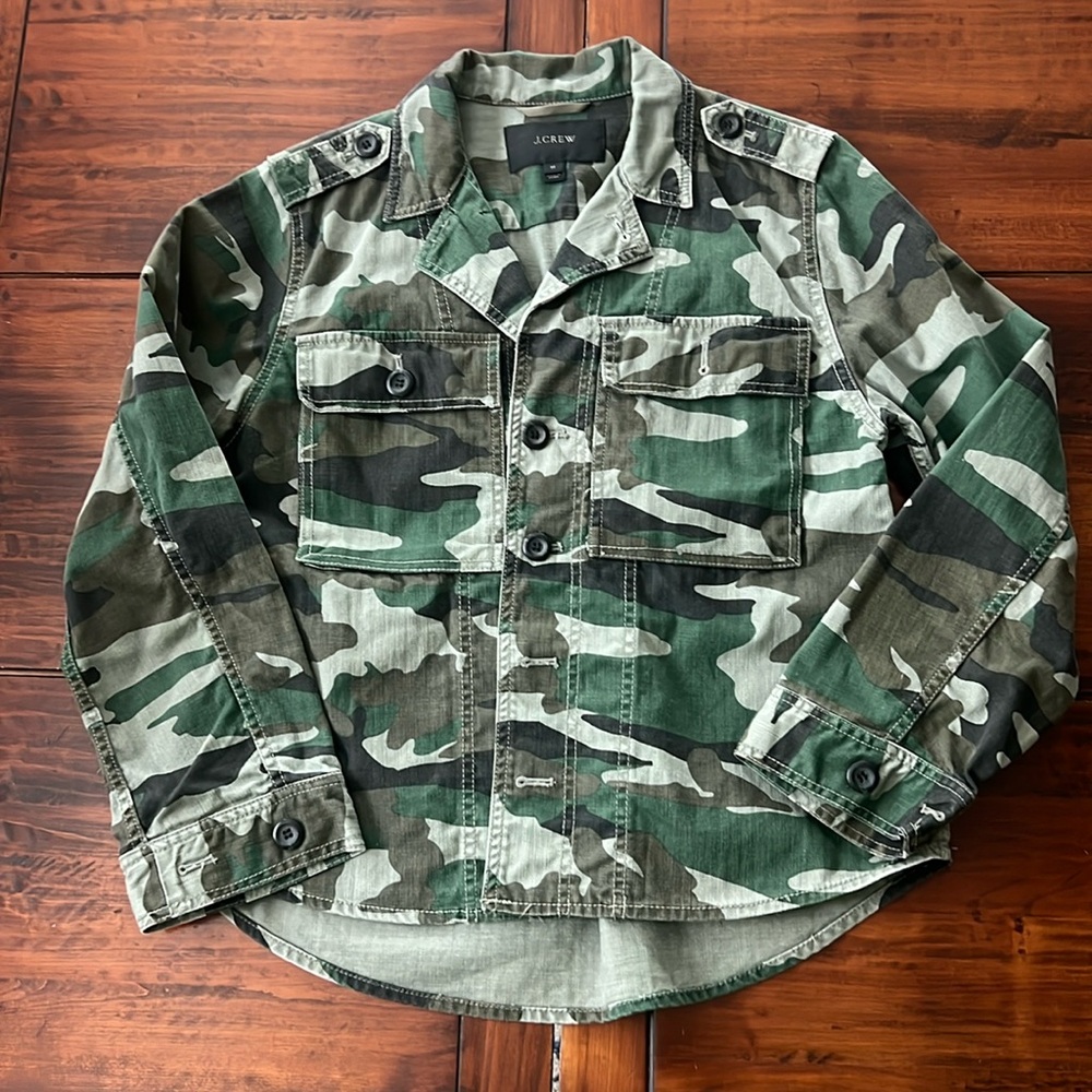 J. Crew Camo Green Women’s Size M Jacket